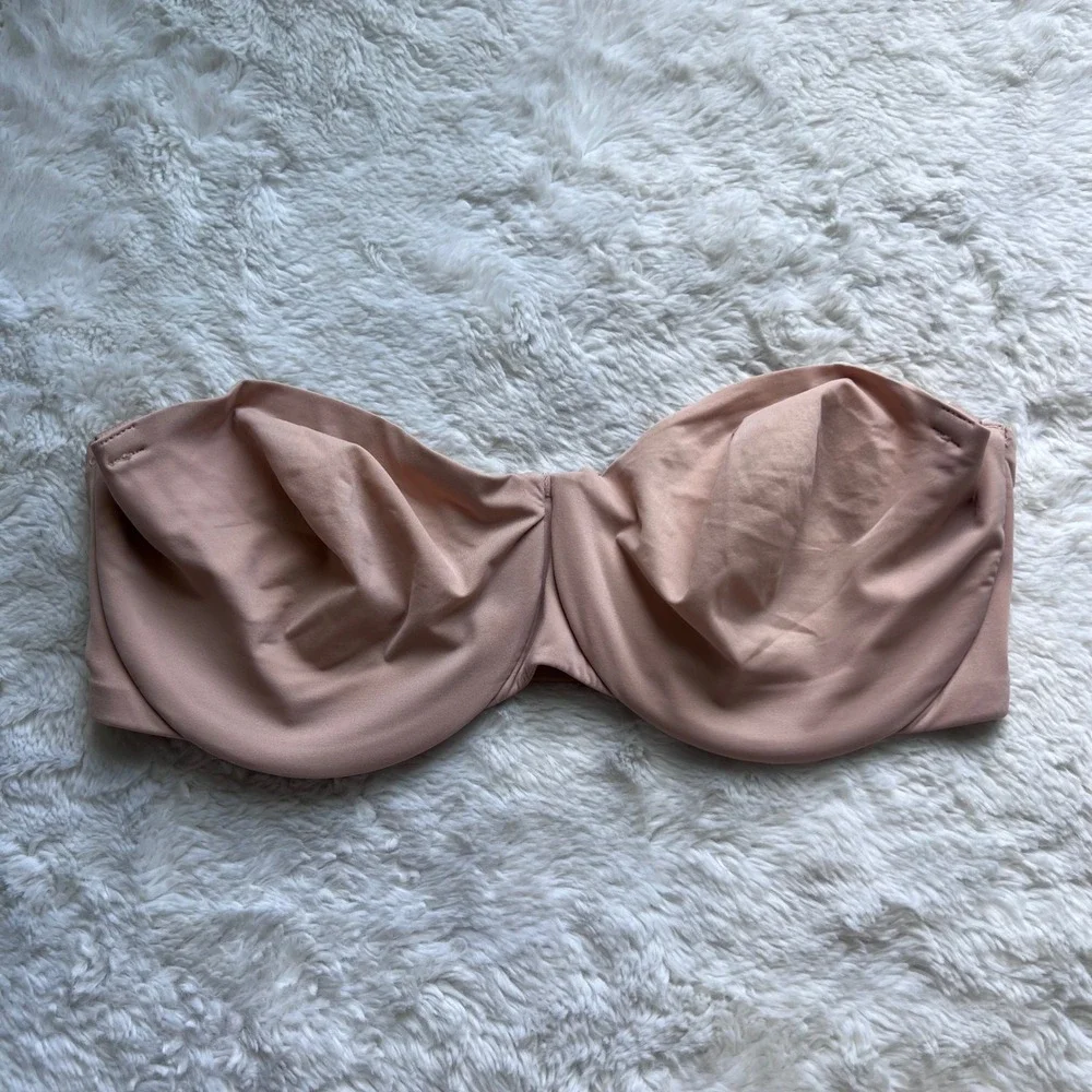 SKIMS Women's Fits Everybody Strapless Underwire Bra Nude Clay 34D RN158973